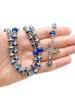 Nazareth Store Темно-синие хрустальные бусины, четки, голубой агат, слава, камень, молитва, чудо, медальон, крест, религиозная коллекция бусин для четок и