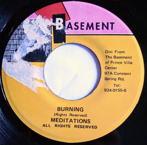 Пластинка 7 дюймов MEDITATIONS - Burning NONE Basement Jamaica Reggae, Ska & Dub Б/у