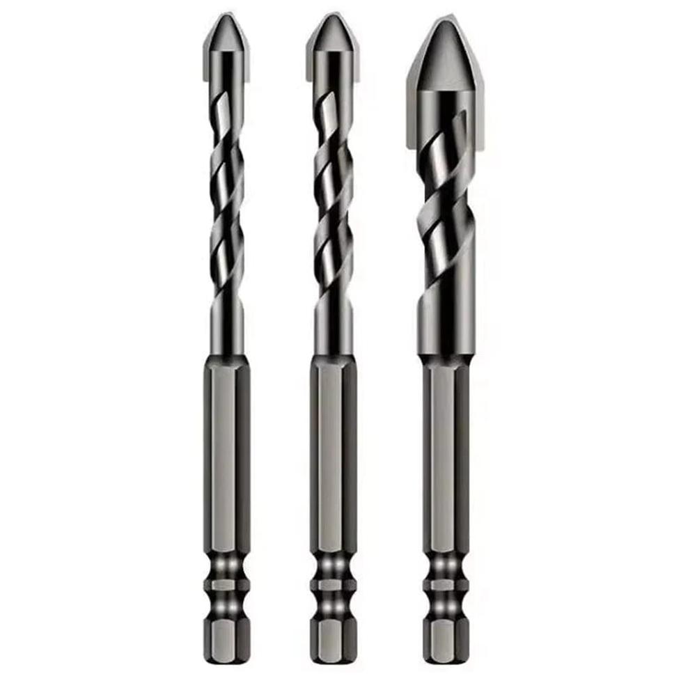 3/4 Pcs Drill Bits Sets Tungsten Steel High Hardness Skewed Head Eccentric Drill Bits Masonry Drill Bits for Glass/Tile/Wood