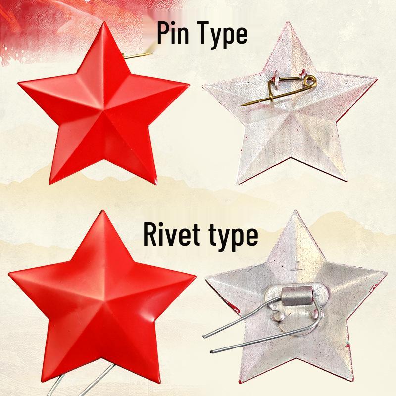 Винтажный алюминиевый значок-пин «Красная звезда» - Брошь «Красный гвардеец Тип 65»