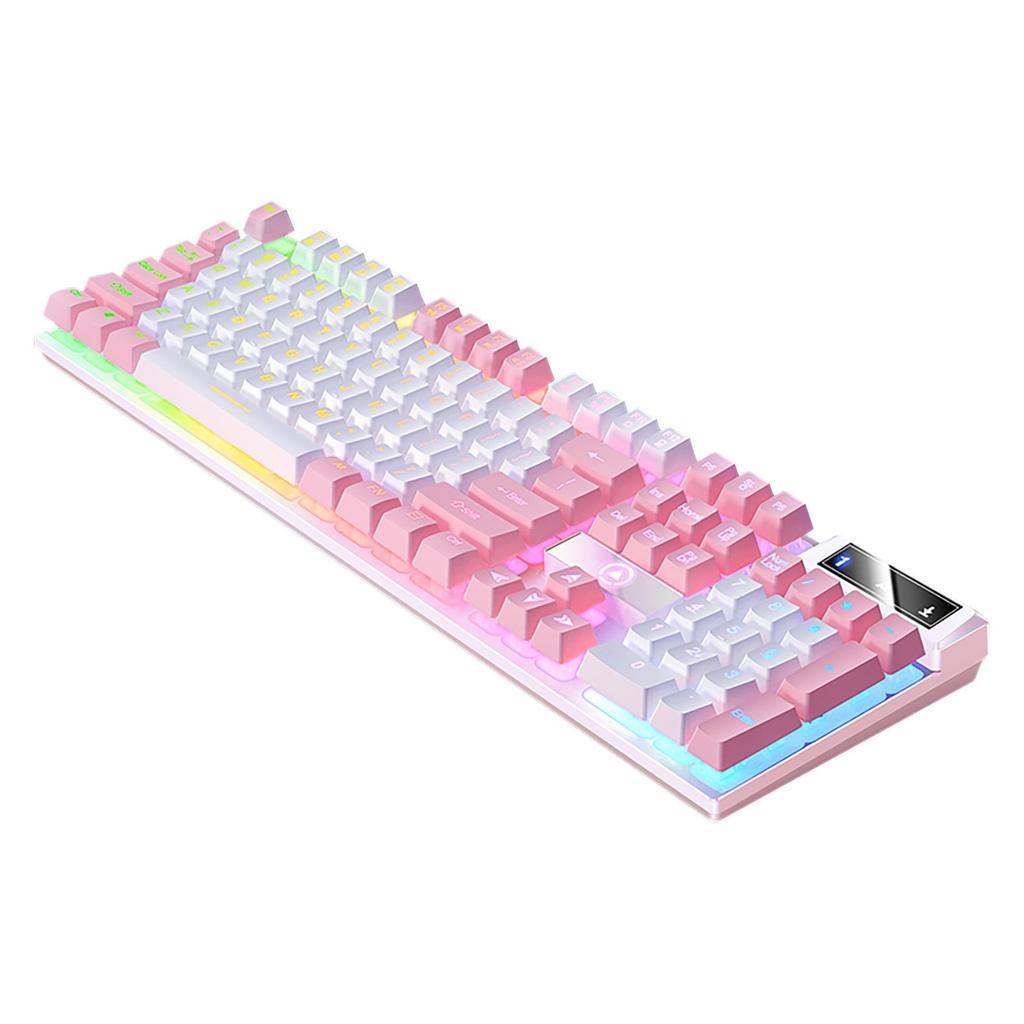 Wired game keyboard suspended keycap K500 game wired keyboard color matching luminous mechanical feel gray and black double spell