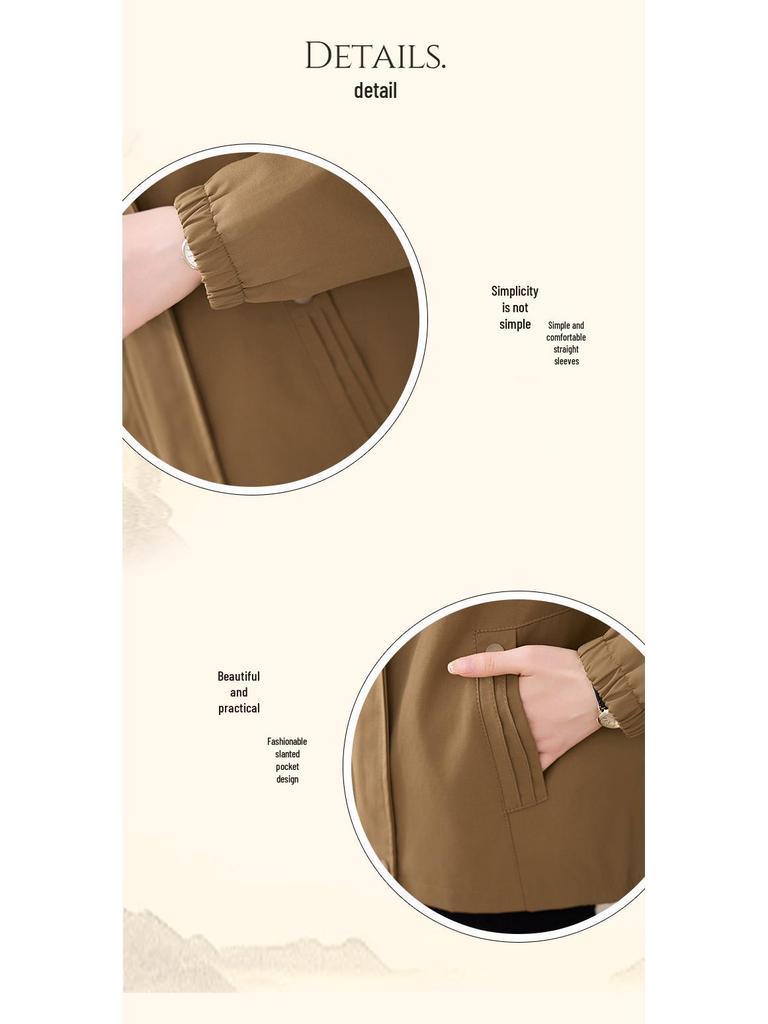 Женская свободная куртка с капюшоном на весну/осень - Большой размер, Повседневная и Универсальная для мам среднего возраста