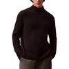 Minimalist Comfortable Versatile Ribbed Knit Stand Collar Long Sleeve Sweater Men Sweater Black 40EM367-001
