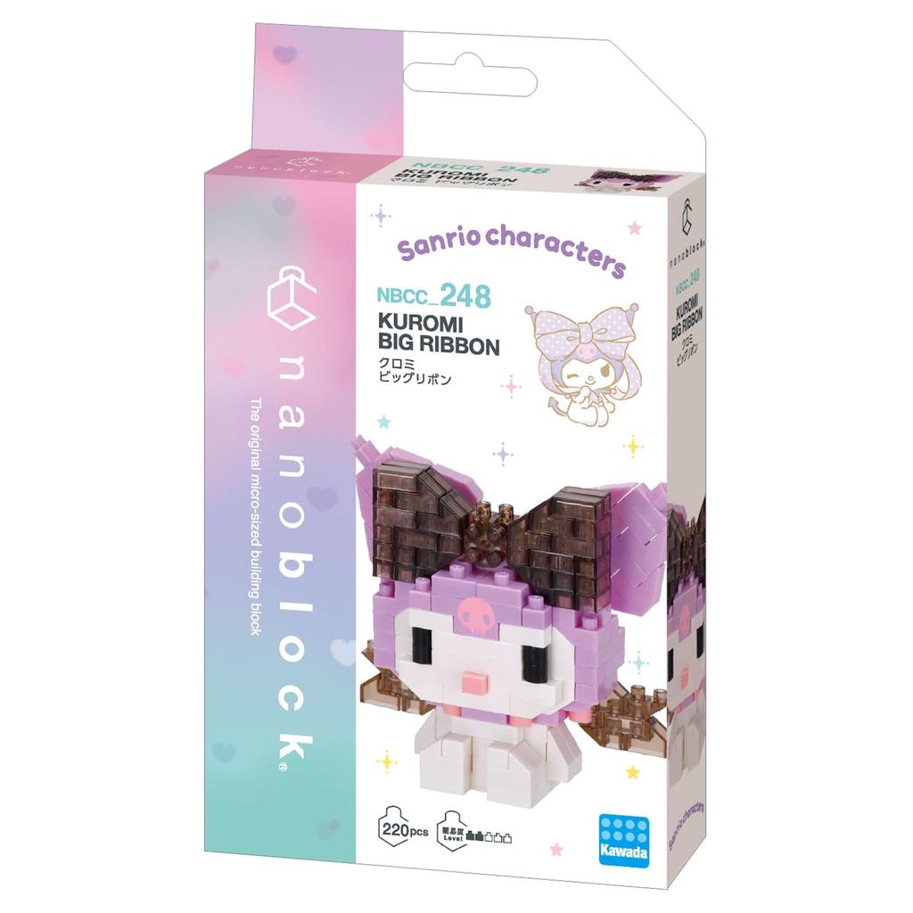 Kawada Nanoblock Kuromi Big Ribbon NBCC248, 3 X 10.5 X 18 Cm, Ages 12 and Up, Interior Decoration, Hobby, NBCC248