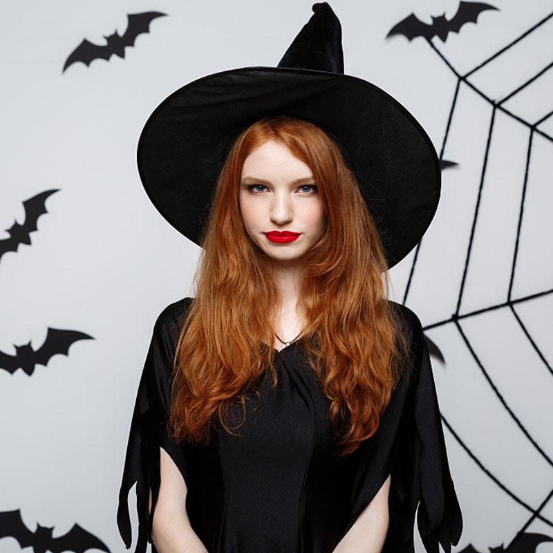 1-10pcs Halloween Witch Hat Kids Adults Halloween Party Cosplay Costume Props Decoration Black Wizard Cap Yard Hanging Witch Hat