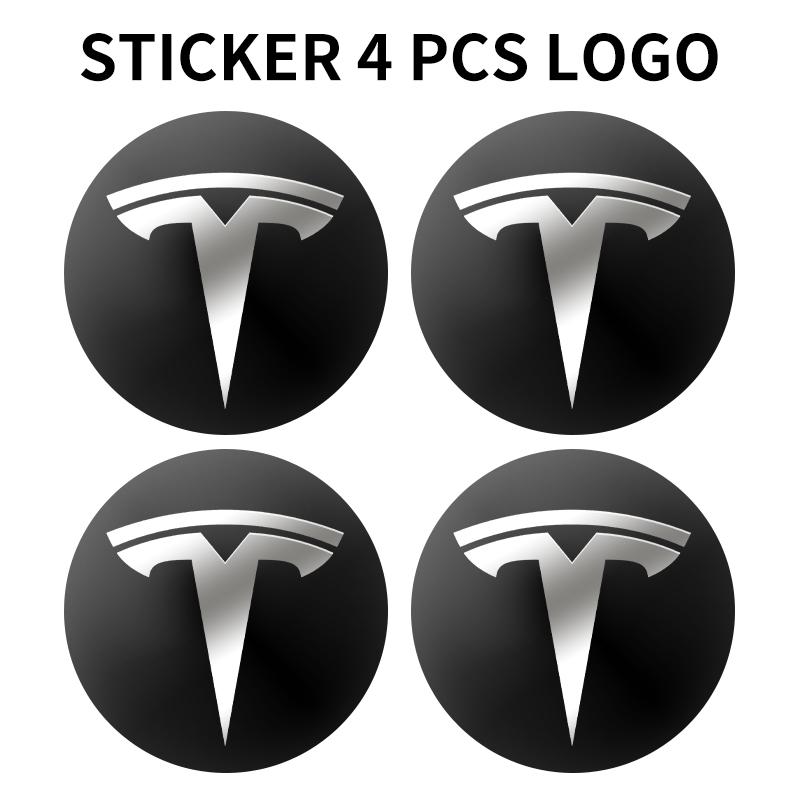 4 шт. Колпачки ступицы колеса с логотипом для Tesla, комплект крышек для Model 3 Y S X, Замена эмблемы колпака ступицы, Матовый черный и Серебристо-черный