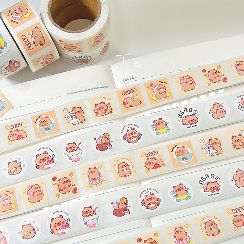 300 шт./рулон наклейки капибара милые водонепроницаемые граффити эстетические декоративные чемодан ноутбук чашка телефон дневник детские наклейки игрушка
