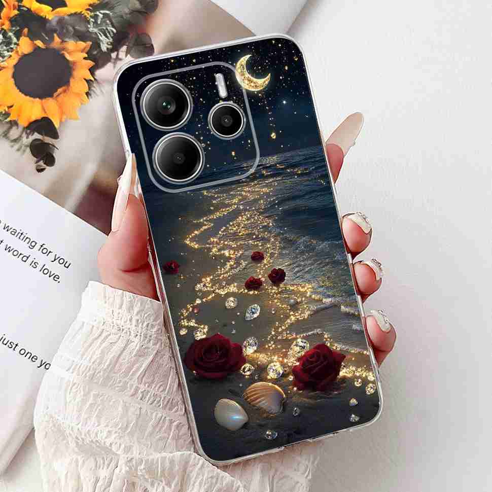 Чехол для Xiaomi Redmi Note 14 Pro 5G, красивый чехол с цветочным сердцем, мягкий силиконовый корпус для Redmi Note 14 Note14 4G, чехол