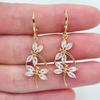 Women Fashion Clear White Cubic Zirconia CZ Dragonfly Drop Earrings Jewelry