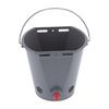 Ведро-кормушка для скота на 8 л, бочка для кормления из пластика пищевого класса с 5 ниппелями, серая(Для ягненка )
