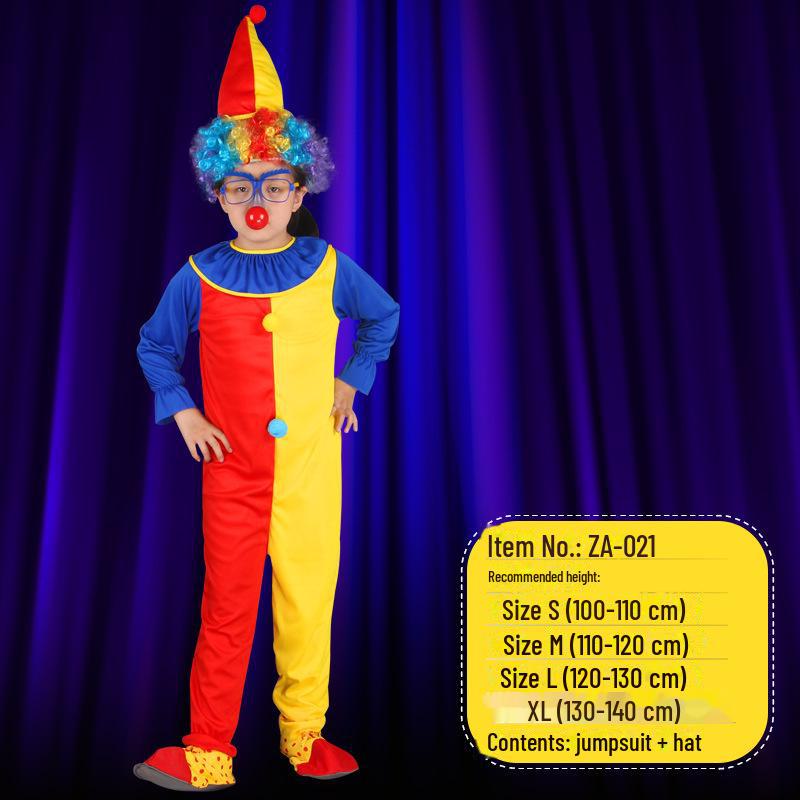 Children's Clown Costumes for Kindergarten Performances and Cosplay - Unisex