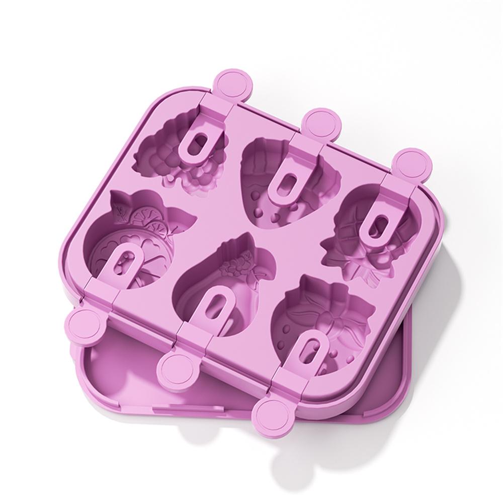 Силиконовая форма для эскимо 6-гнездная в форме фруктов Мини-форма для эскимо Забавная форма Форма для домашнего эскимо Не содержит БФА