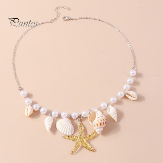Ожерелье в виде морской звезды, потрясающее ожерелье из искусственного жемчуга, универсальные пляжные украшения, модное минималистичное ожерелье тонкой работы