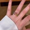 Летнее сияние~ супер вспышка циркониевый цветок раскрывающийся кольцо свет роскошный высококлассный кольцо на указательный палец модный и красивый ювелирные изделия женщины