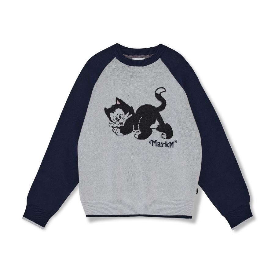 MARKM Cat Raglan Crewneck Knit (Mkuca8002)