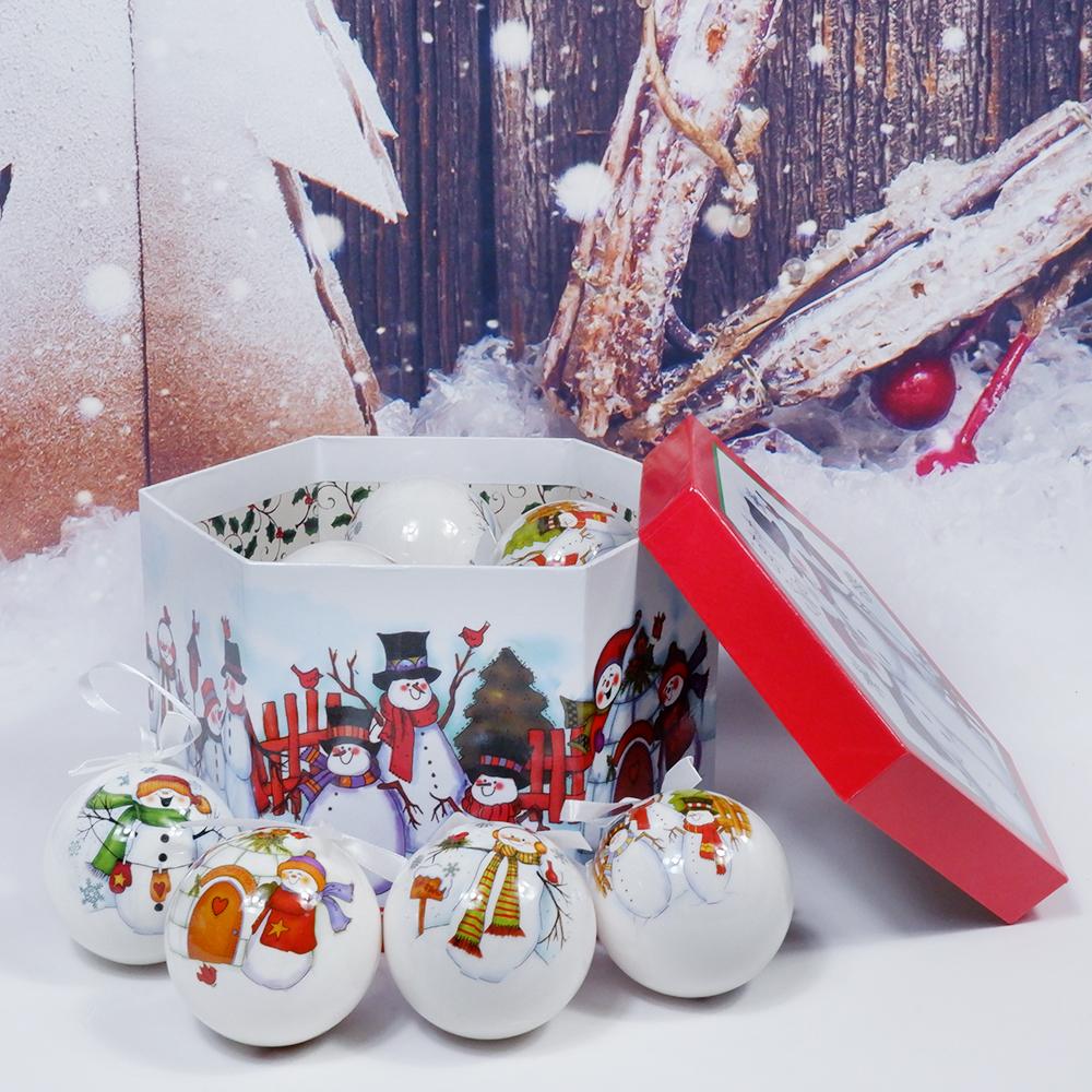 14 шт. в коробке, рождественские елочные подвесные шаровые украшения Navidad, новогодний шар, безделушка для рождественских украшений своими руками, шар с ремнями, детский подарок