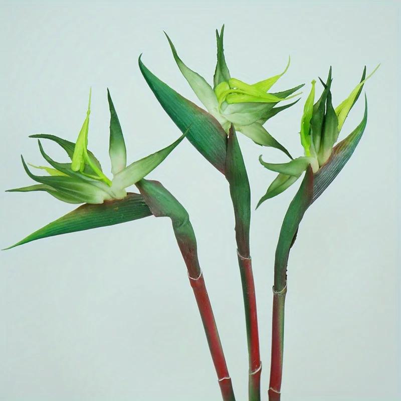 3pcs Artificial Bird Of Paradise Flowers Rubber Strelitzia 24.5'' Long Stem Flower Suitable For DIY Home Party Theme Decor