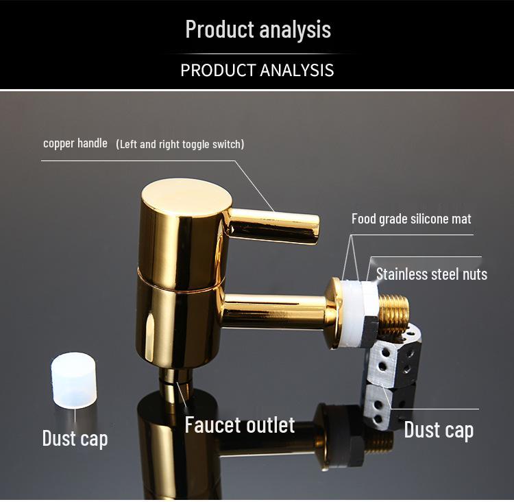 Кран для инфузионной банки из нержавеющей стали 304 с керамическим изливом и медным переключателем клапана