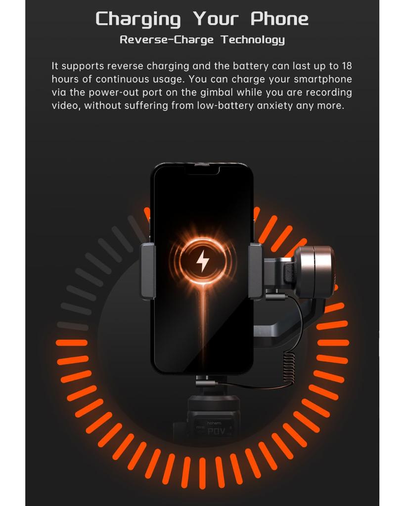 Hohem M6 Kit смартфон стабилизатор подвеса светодиодный фонарь AI отслеживание цели совместимо с моторизованным подвесом вертикальная горизонтальная съемка отслеживание 18 часов