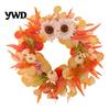 Decorative Wreath for Fireplace 20 Inch Fall Wreaths Front Door, Autumn Harvest Lightweight Indoor with Pumpkins, Sunflowers, Leaves Thanksgiving