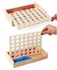 Wooden 4 In a Row Puzzle, 3D, Competitive Board Game, Educational, Brain Training Game Toy