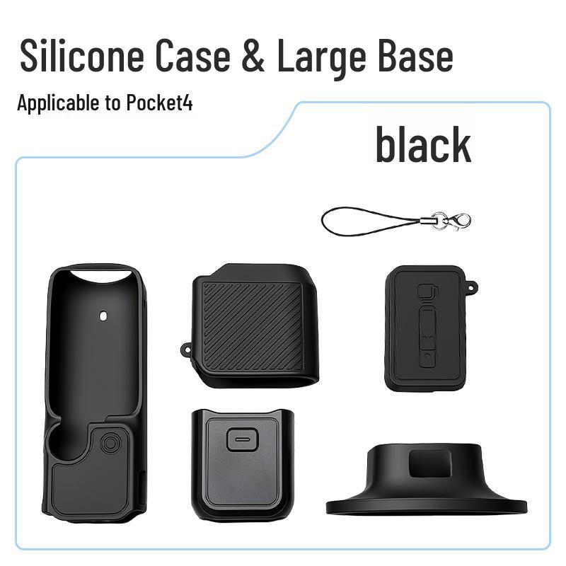 Силиконовый защитный чехол DJI Pocket 4/3 с защитой экрана и настольной подставкой от падений