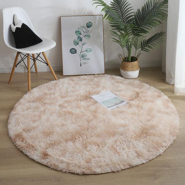 Round Long Hair Carpet For Living Room Modern Home Decoration Mats Children 'S Room Bedroom Computer Chair Non -Slip Fluffy Rugs