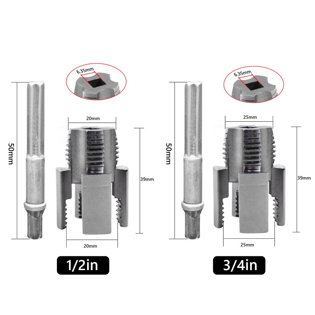 PVC Water Pipe Threader for 1/2 3/4 Inch Tapping Tool Internal Thread External Thread Integrated Die Water Pipe Wire Opener