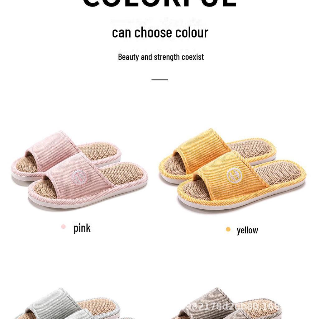 Women's Four-Season Linen Slippers: Silent, Sweat-Absorbent, Non-Slip for Indoor Use