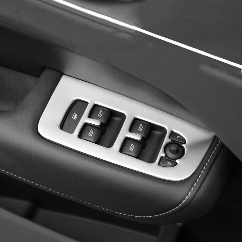 Для Volvo XC60 2018 - подлокотник двери автомобиля из нержавеющей стали, панель переключателя окна, кнопки подъема, чехлы, отделка, аксессуары для интерьера