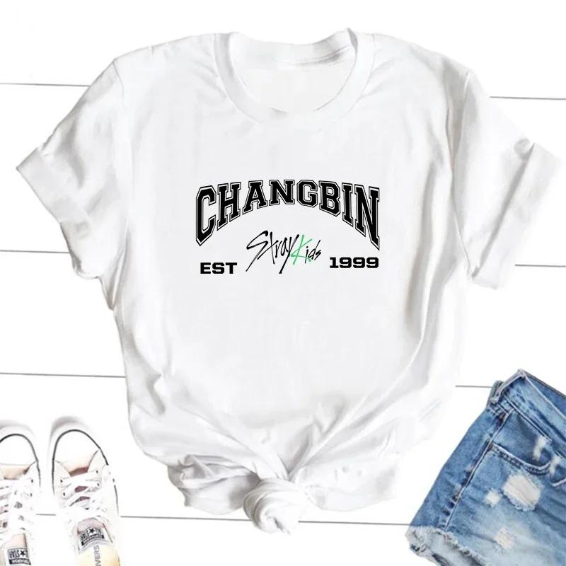 Футболки с участниками Stray Kids ZX TEE Футболка в корейском уличном стиле Футболка с графикой K-pop концерта SKZ Бан Чан Чанбин Ли Но Группа Музыкальная футболка