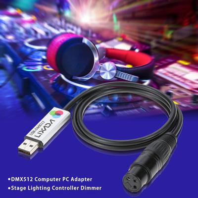 Lixada USB-адаптер интерфейса DMX LED DMX512 компьютерный контроллер освещения диммер