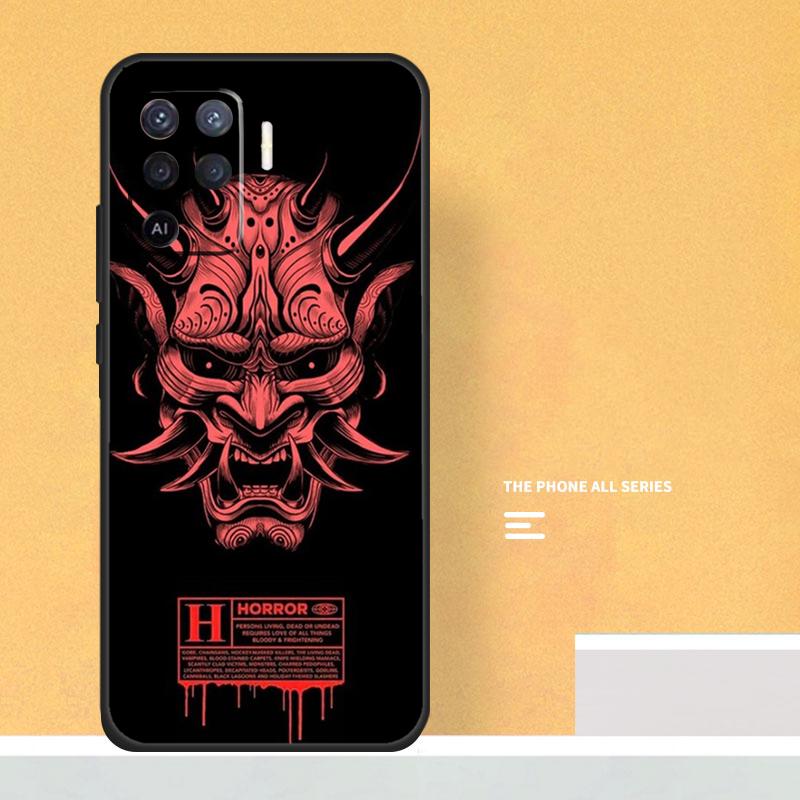 Hannya Demon Oni Case For Oppo A40 A60 A80 A78 A98 A58 A38 A18 A54 A74 A94 A96 A76 A16 A15 A17 A57 A5 A6 Pro