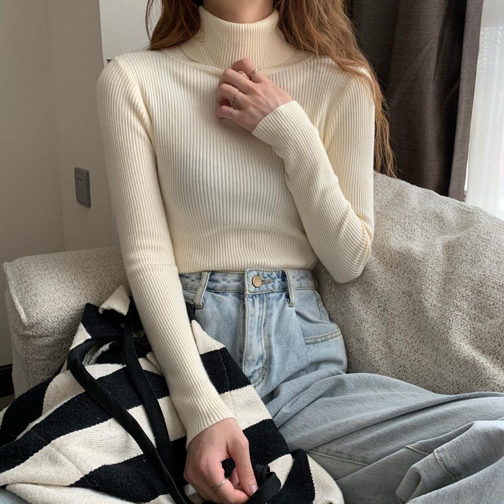 Ребристый пуловер, женский свитер, джемпер, зимняя тонкая водолазка, вязаные свитера, женский мягкий теплый трикотаж с длинными рукавами, свитер