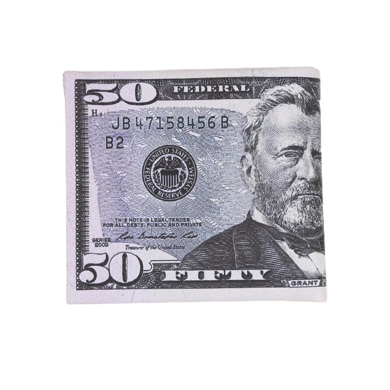 Мужской персонализированный ретро-кошелек двойного сложения с креативным стилем, множеством отделений для карт, классический короткий кошелек двойного сложения с рисунком долларовой купюры США