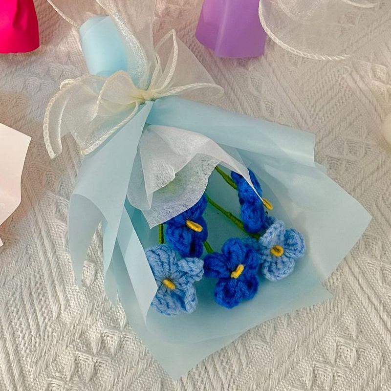 1 шт., украшение дома ручной работы, подарки для свадебной вечеринки, искусственный букет, вязанные крючком цветы, День святого Валентина