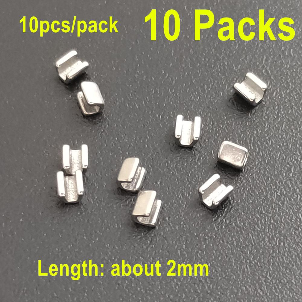 10 шт./упак., стоматологический ортодонтический обжимной крючок, стопорный крючок, аксессуары для обжимаемого материала, открывающегося/закрытого типа