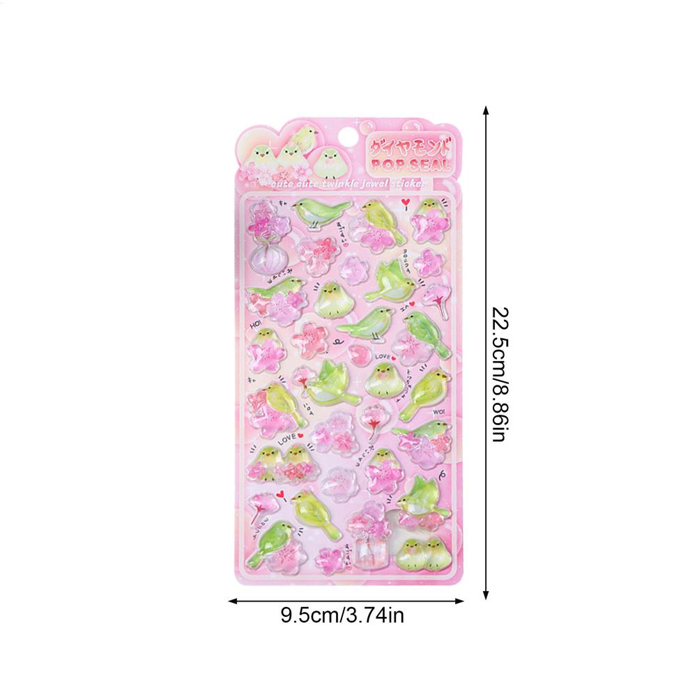 1pc Japanese 3D Embossed Funny Stickers Cartoon Cute Bird Decompressed Decorative Stickers DIY Stickers Notebook Laptop