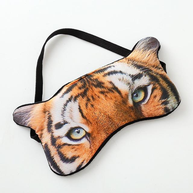 3d Animal Cartoon Eye Mask Super Realistic Creative Tiger Pug Cat Blackout Sleep Eye Mask