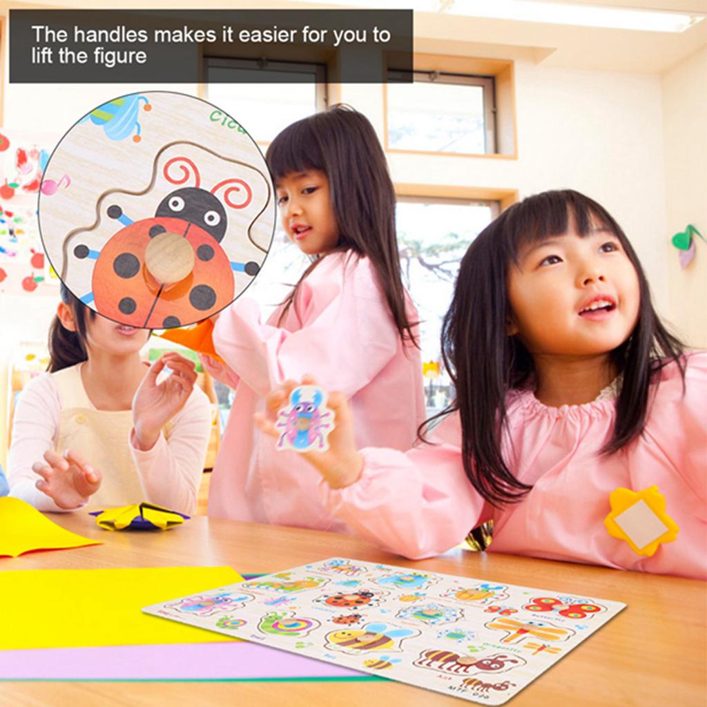 Детские игрушки Монтессори деревянная головоломка для рук набор досок для захвата развивающая игрушка мультфильм подарок (Насекомое)