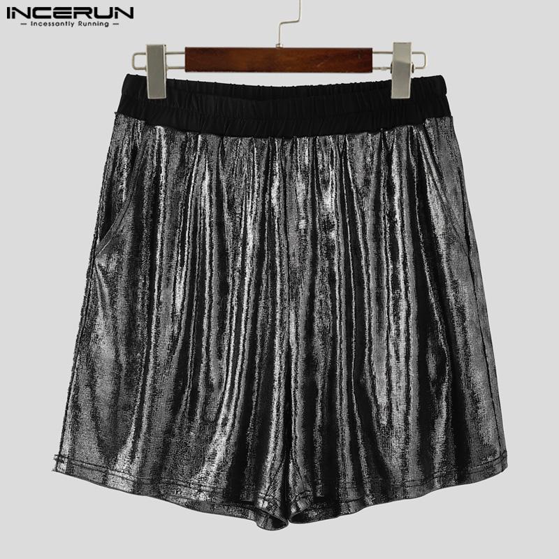 INCERUN Two Pieces Men Glitter Sleeveless Tank Tops and Shorts Casual Sets