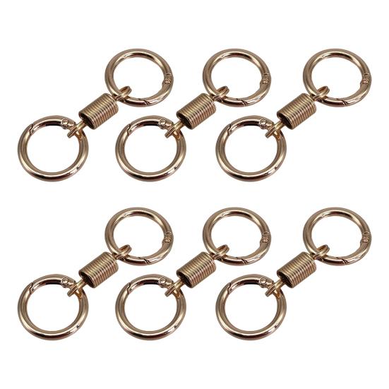 6 шт. Ретро Пружинный Двойной Кольцо Брелок Сплав Цинка Защита от Потери Эластичный Ключ