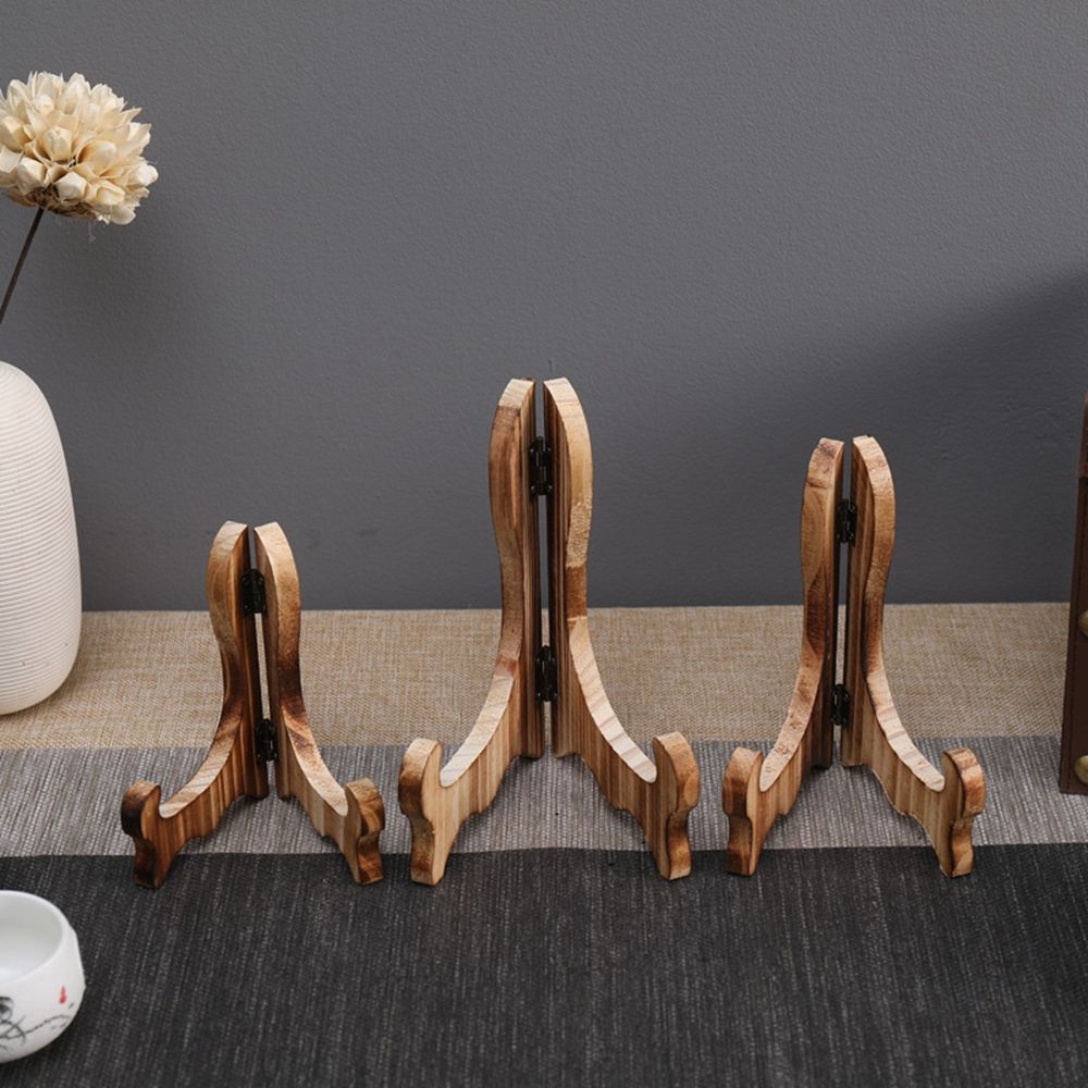 Home Decor Foldable Porcelain Plate Display Easel Storage Rack Display Stand Decorative Rack