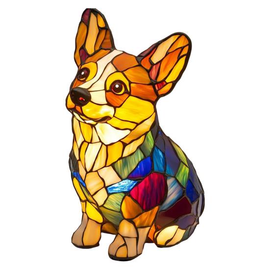 Yousheng Настольная лампа для щенка Винтажная лампа Корги и Мопс Смола Животное Прикроватный столик Ночник Светодиодная настольная лампа на собачью тематику для спальни гостиной офиса