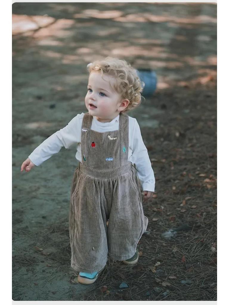 2025 Европейские и американские детские стильные комбинезоны осень/зима: Уличные штаны для мальчиков и девочек