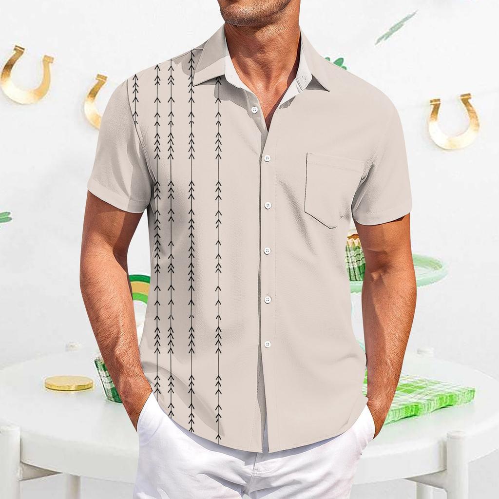 Men's Casual Short-sleeved Shirt Slim Fit Stylish Men's Print