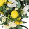 Spring Lemon Wreath Artificial Lemon Teardrop Wreath with Peony Flowers Green Leaves Decorative