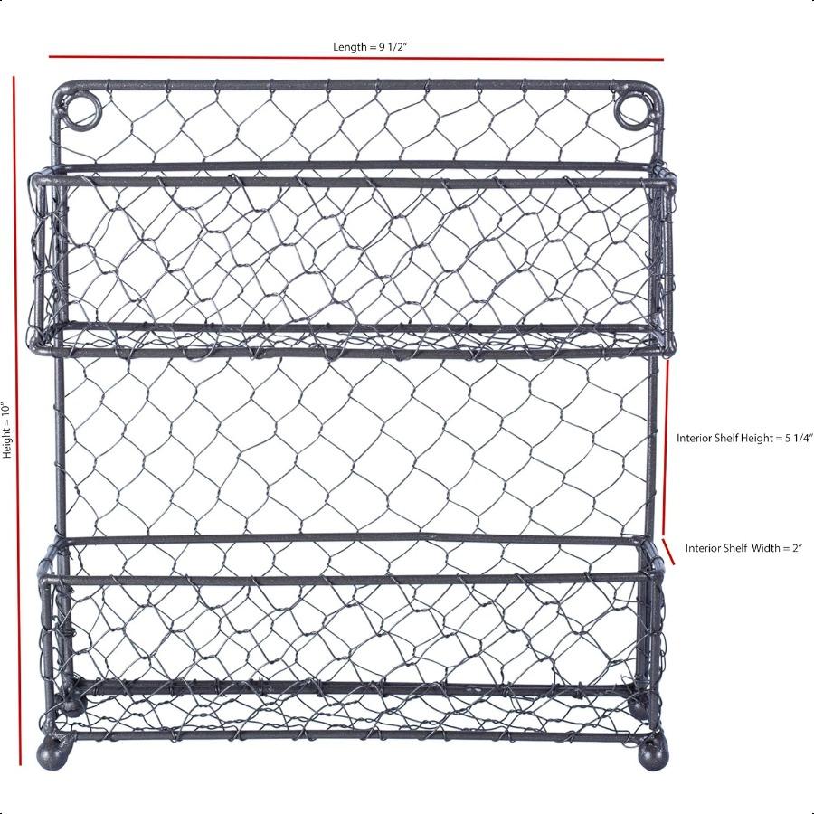 Винтажный декоративный металлический органайзер для специй для кладовой в стиле фермерского дома 9,45Дx2,3Шx10В 2-ярусная полка для специй в деревенском стиле