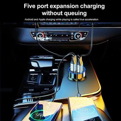 Автомобильное зарядное устройство PD 250 Вт QC3.0 с двумя-шестью портами для быстрой зарядки от прикуривателя, автомобильное зарядное устройство с функцией быстрой зарядки и цифровым дисплеем