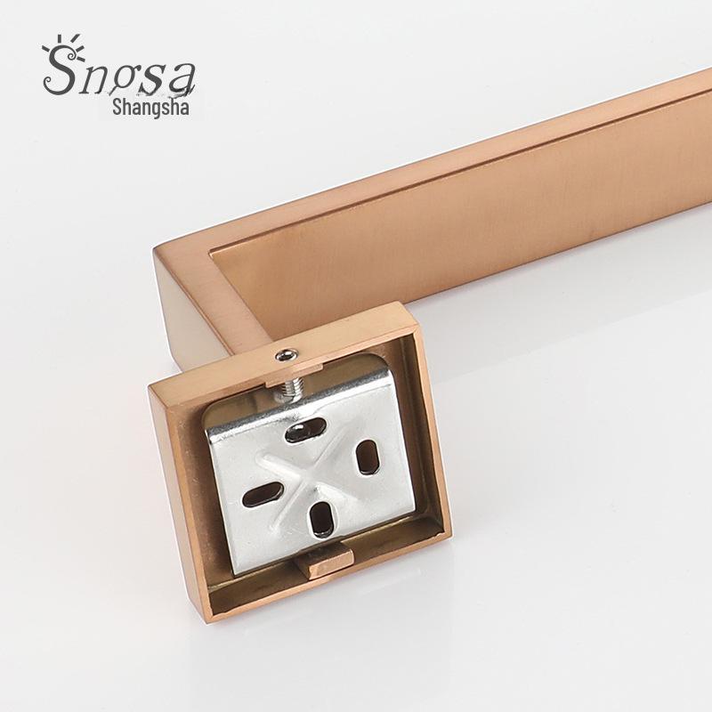 Набор для ванной из матовой нержавеющей стали 304 цвета розового золота: Полка для полотенец, Кольцо для полотенца, Держатель для бумажных полотенец, Крючок.